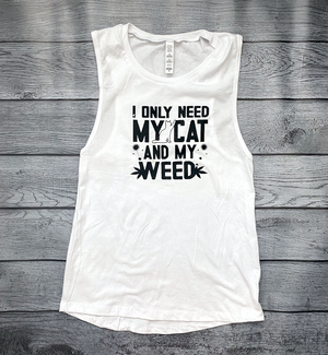 'I Only Need My Cat' Racerback Tank